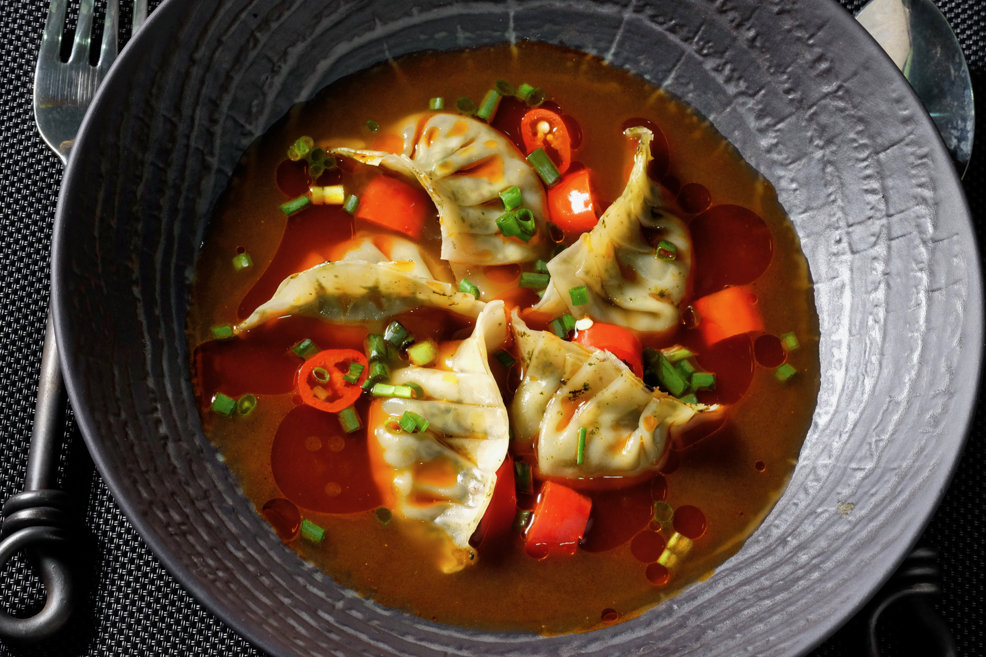 Spicy Garlic Shiitake Noodles - Serving Dumplings