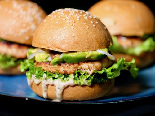 Salmon Burgers With Avocado - Kim's Cravings